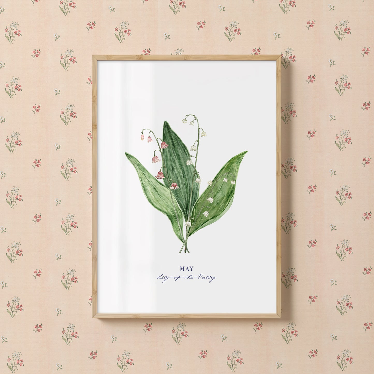 Lily of the Valley Print - May Birth Flower Print with Names