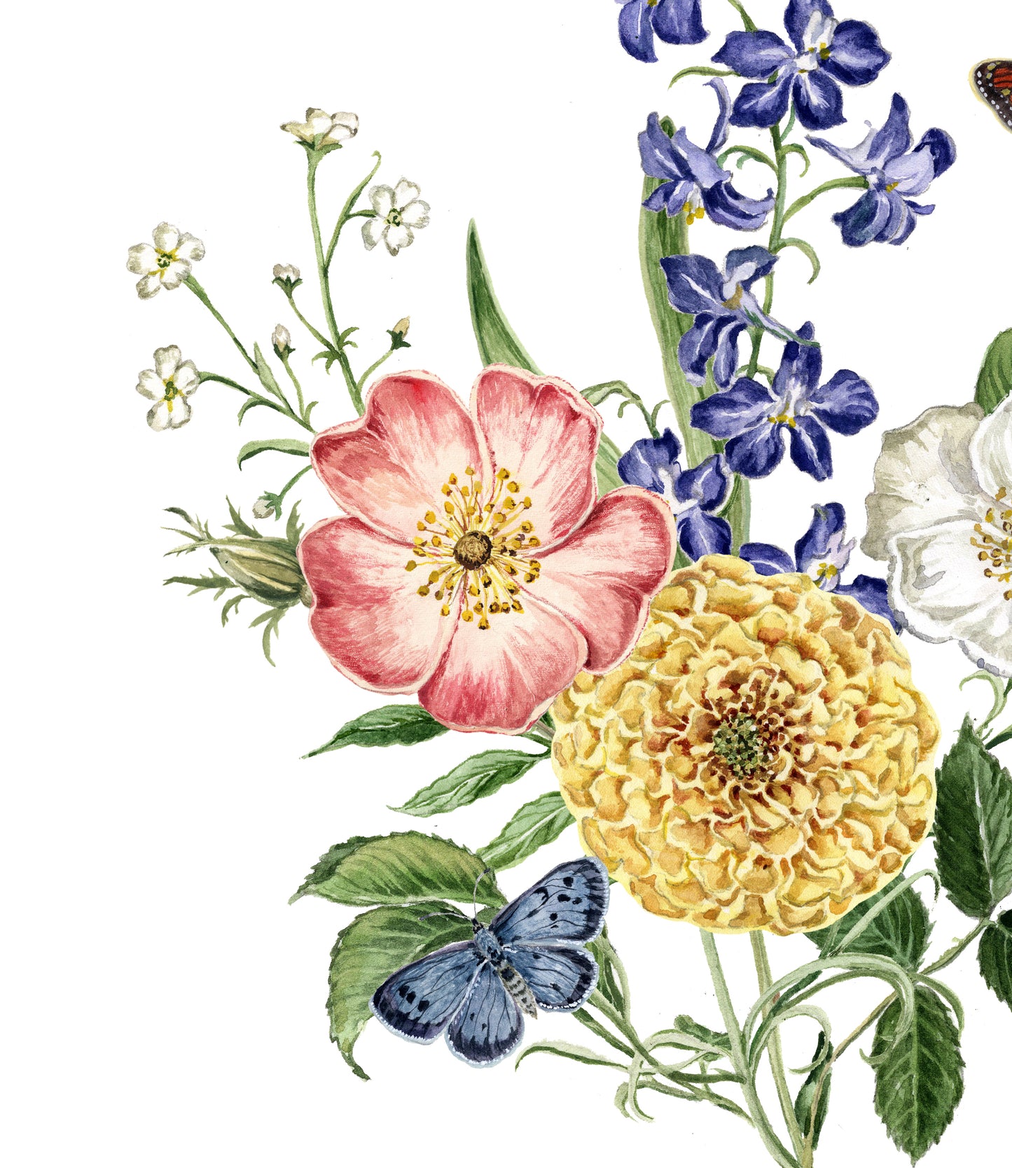 Custom Birth Flowers Print - Family