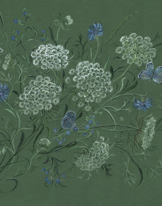 Queen Anne's Lace Large painting - green