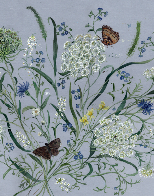 Queen Anne's Lace Large painting - blue