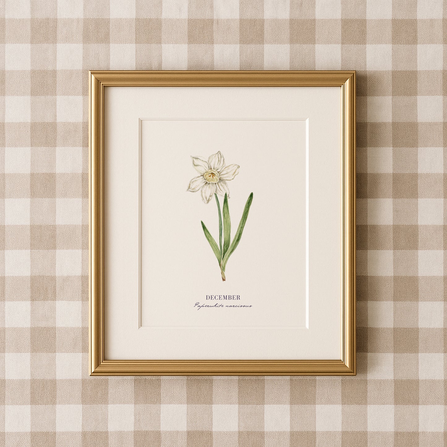 Narcissus Print - December Birth Flower Print with Names