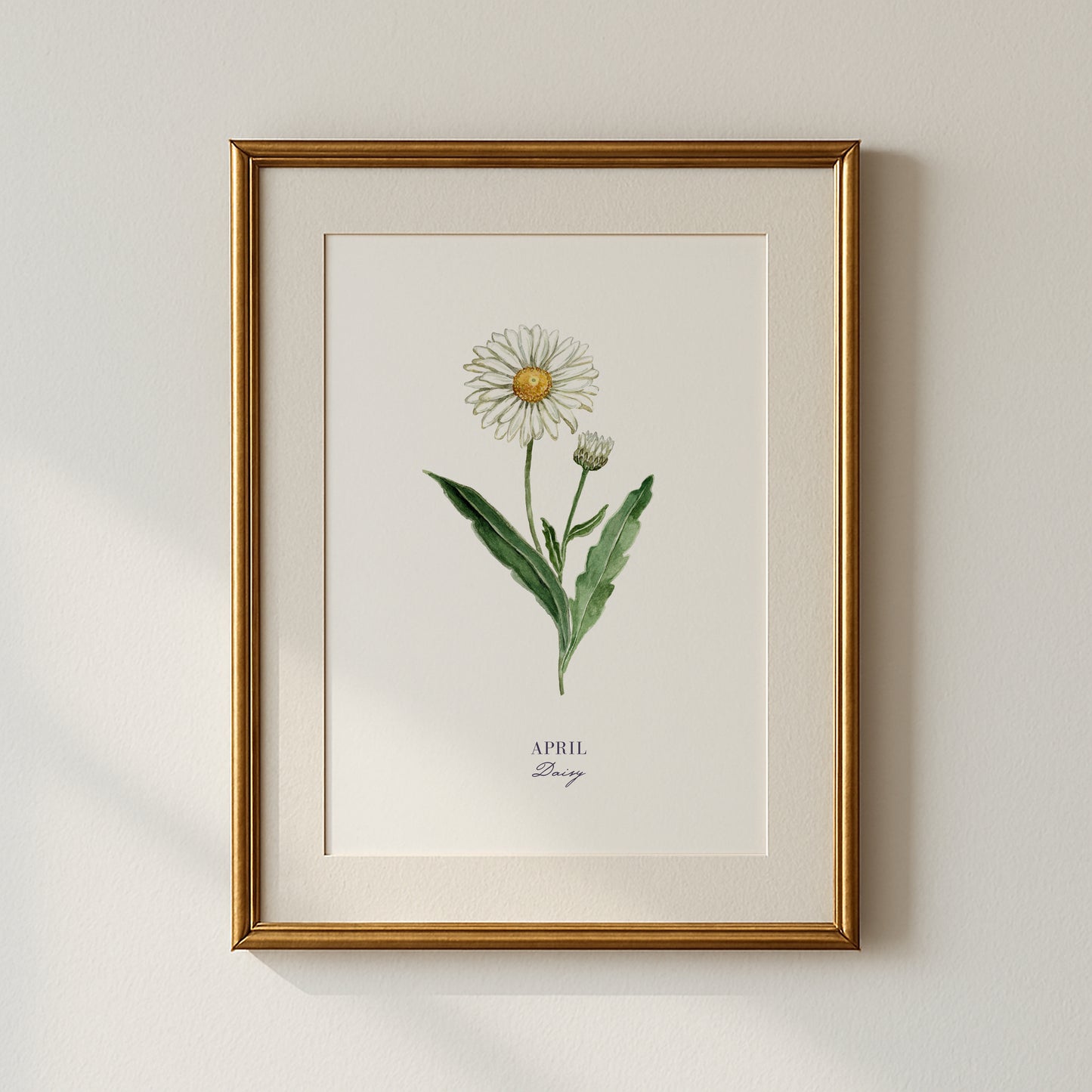 Daisy Print  - April Birth Flower Print with Names