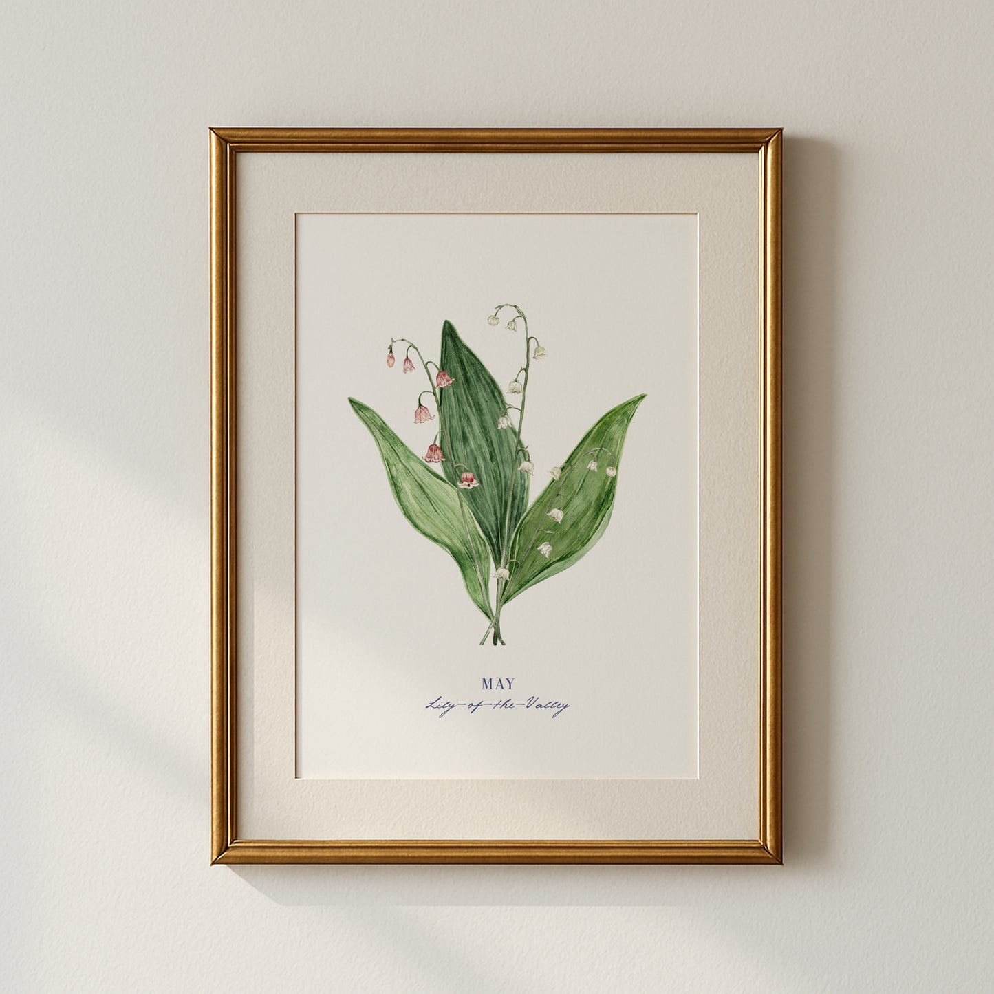 Lily of the Valley Print - May Birth Flower Print with Names