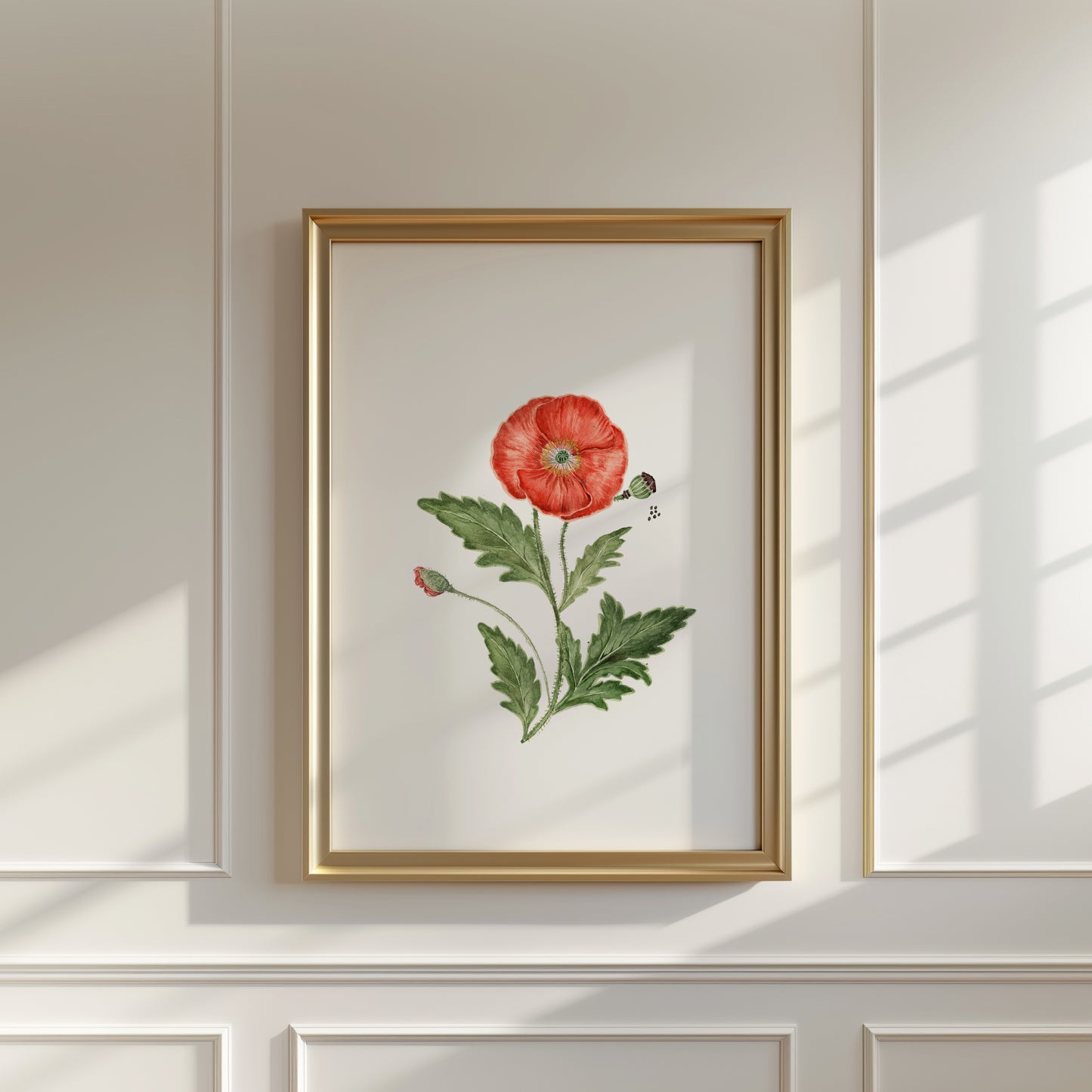 Poppy Print - August Birth Flower Print with Names