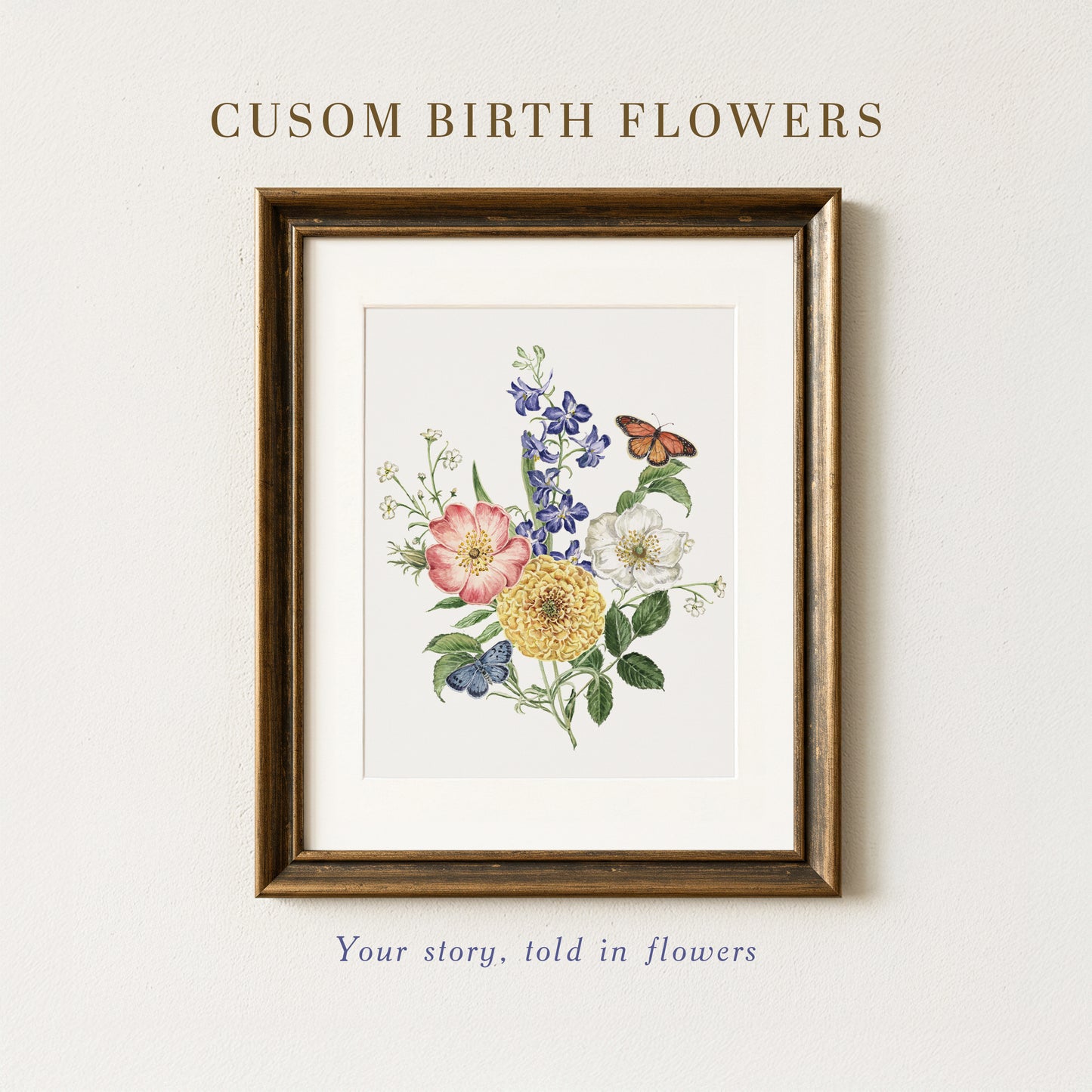 Custom Birth Flowers Print - Family