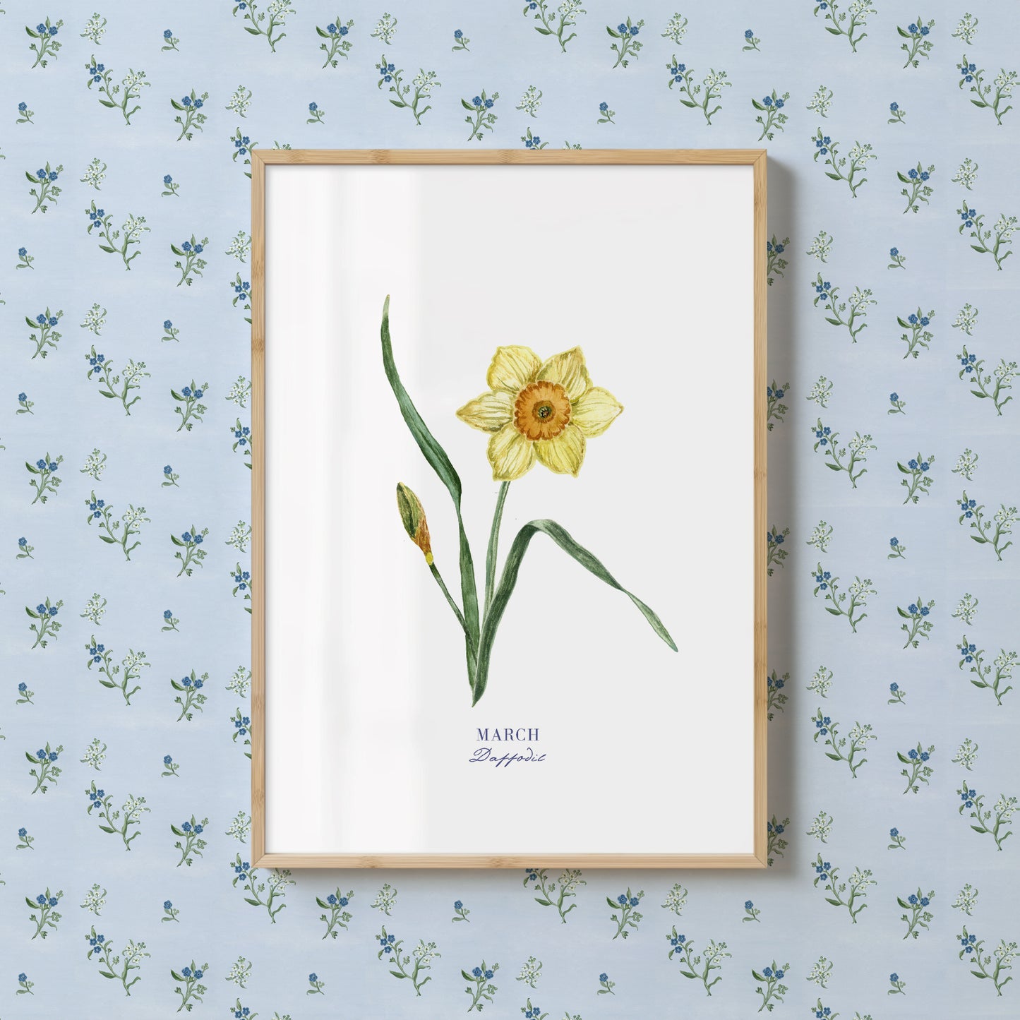 Daffodil Print - March Birth Flower Print with Names