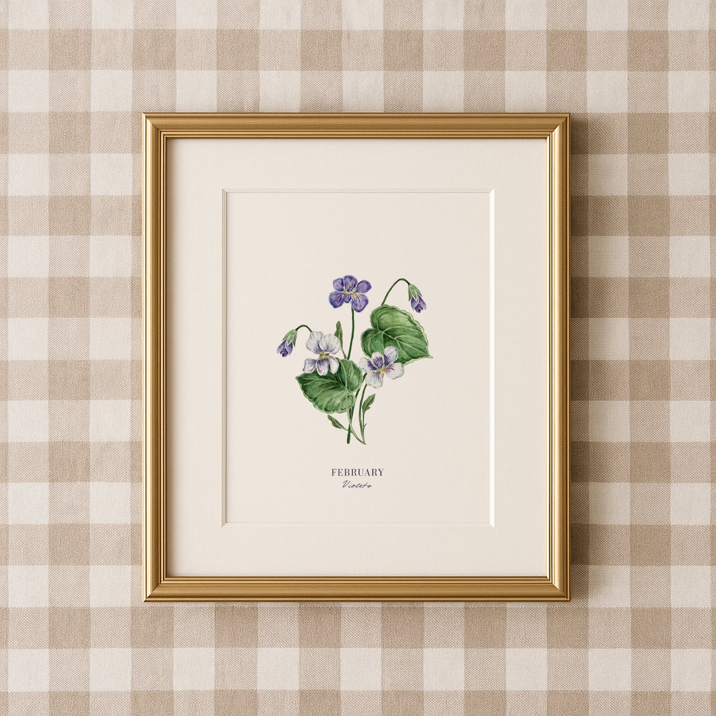 Violets Print - February Birth Flower Print with Names