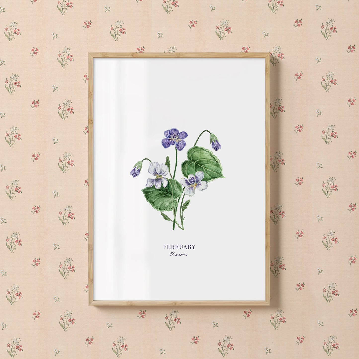 Violets Print - February Birth Flower Print with Names