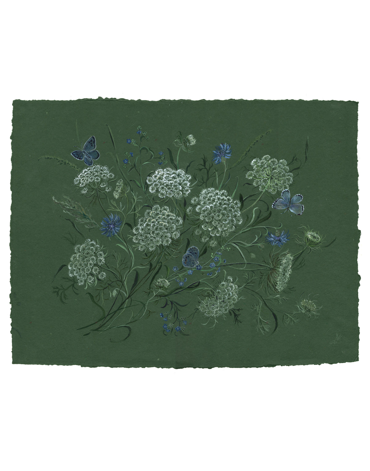 Queen Anne's Lace Large painting - green